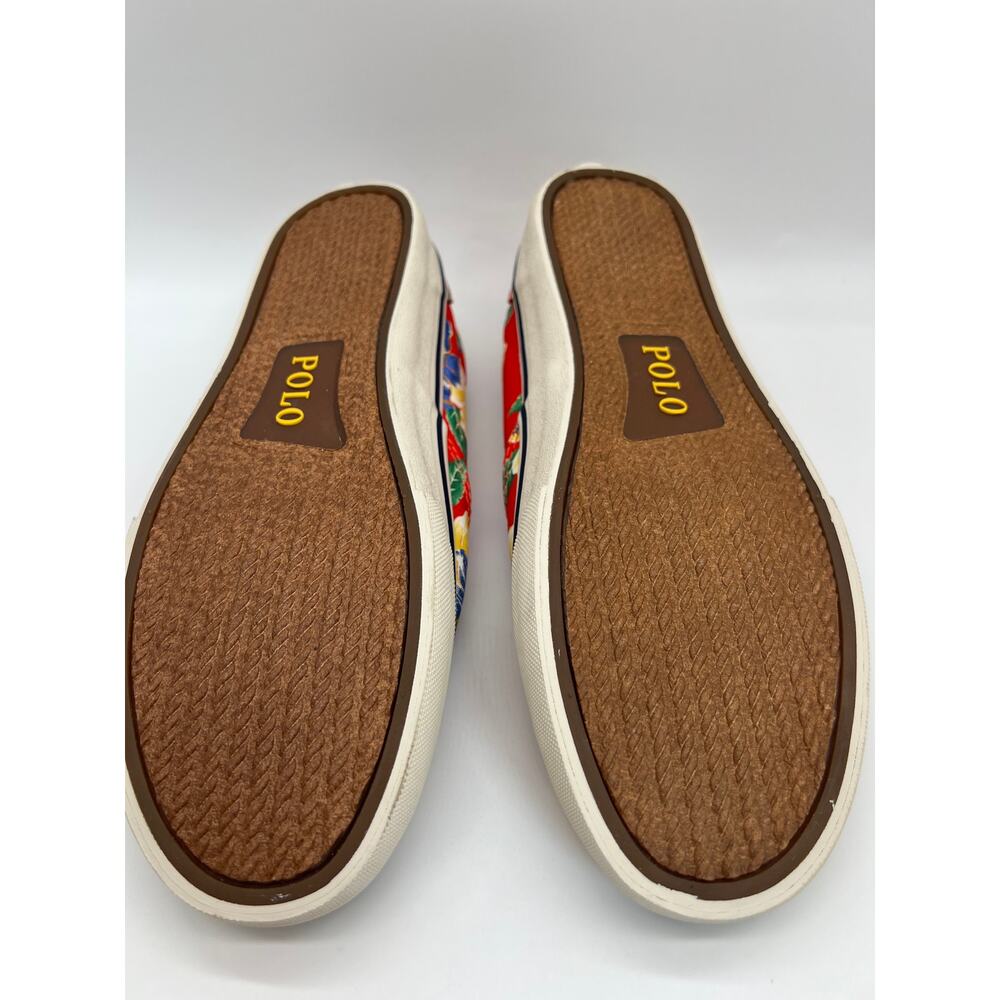 Polo Ralph Lauren Men's Thorton Canvas Shoes Floral Red Size 10D NEW - Picture 4 of 16